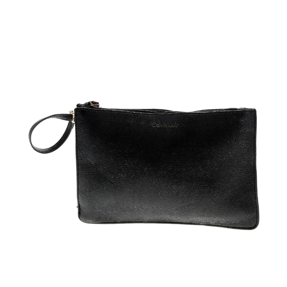 Calvin Klein Quilted Leather Wristlet (7" x 5") - Black - Picture 2 of 7